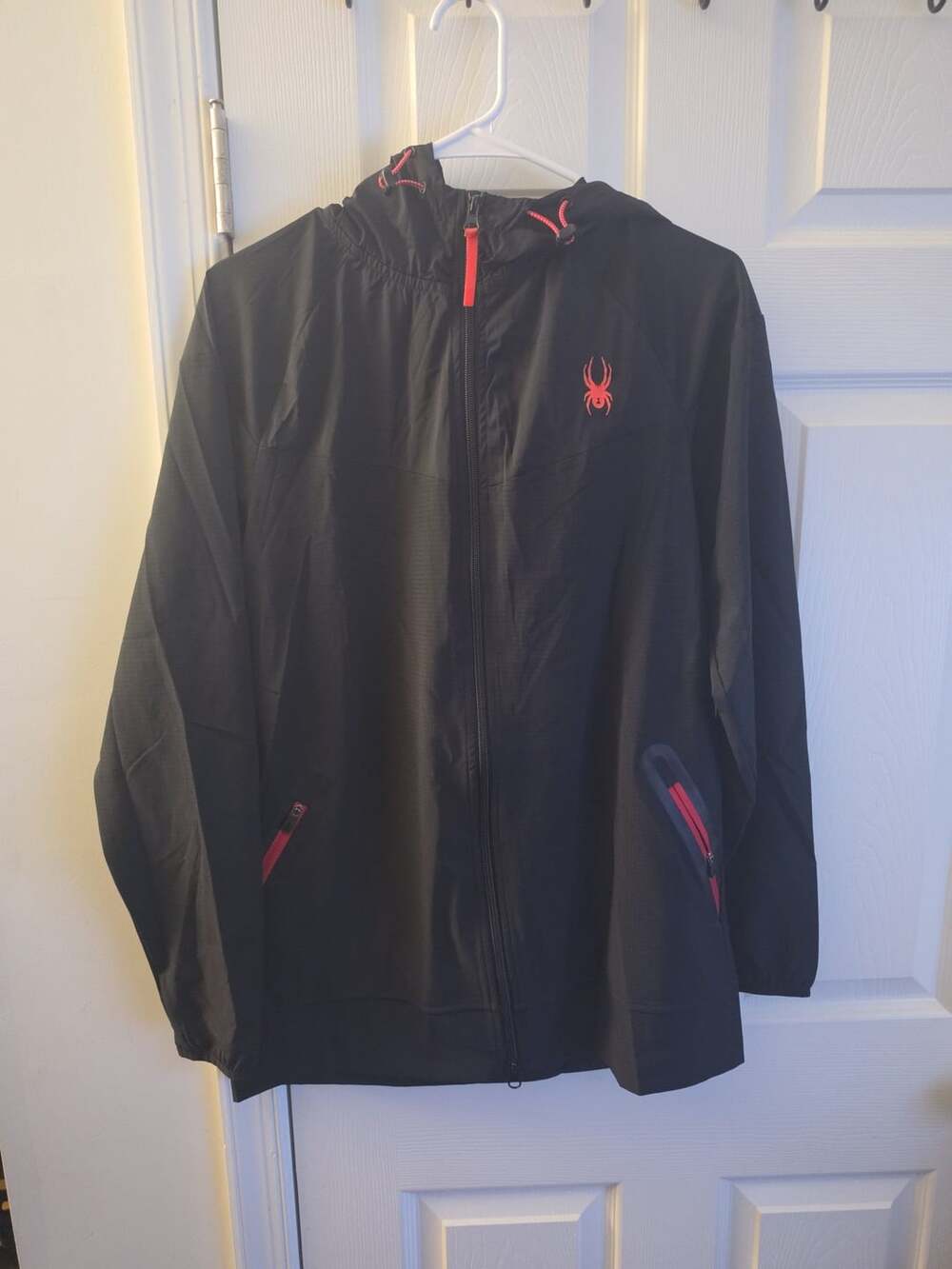 Spyder Black Full Zip Windbreaker Jacket